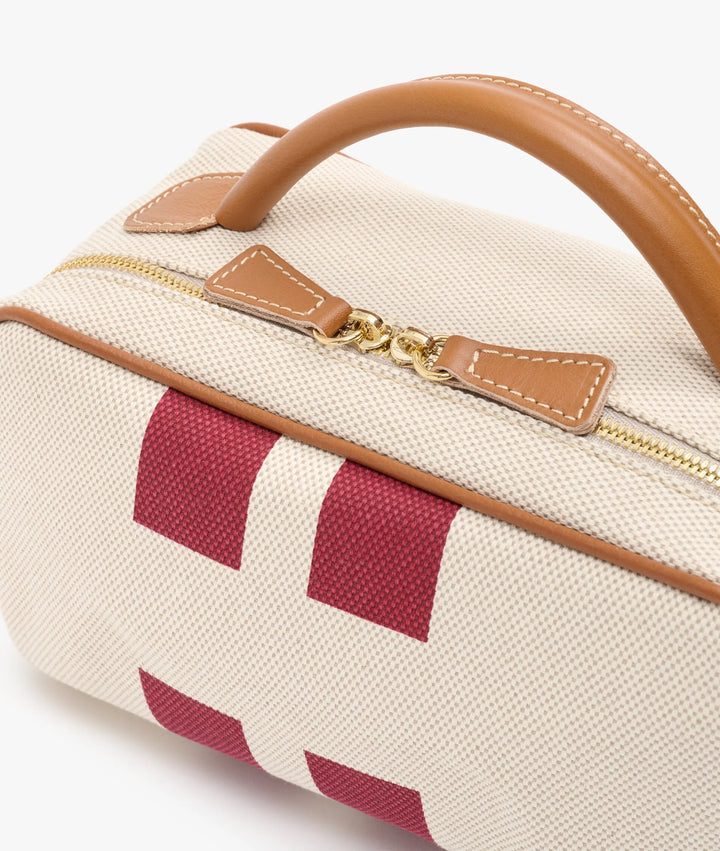 My Style Bags Berkeley Cosmetic Bag Natural With Bordeaux Stripes