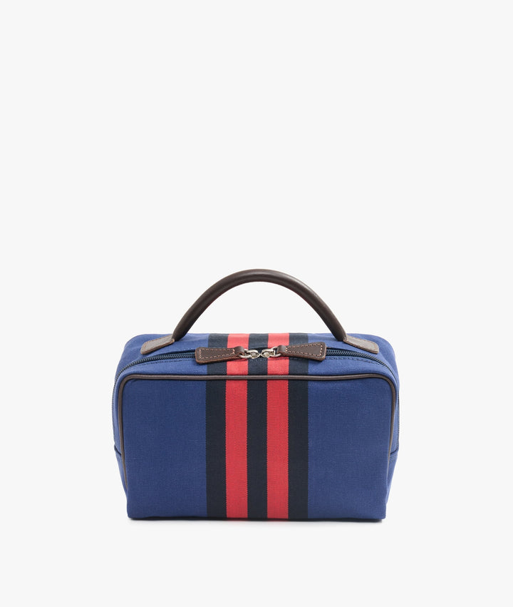 My Style Bags Berkeley Rugby Toiletry Travel Bag Blue Red/Black Stripes For Men