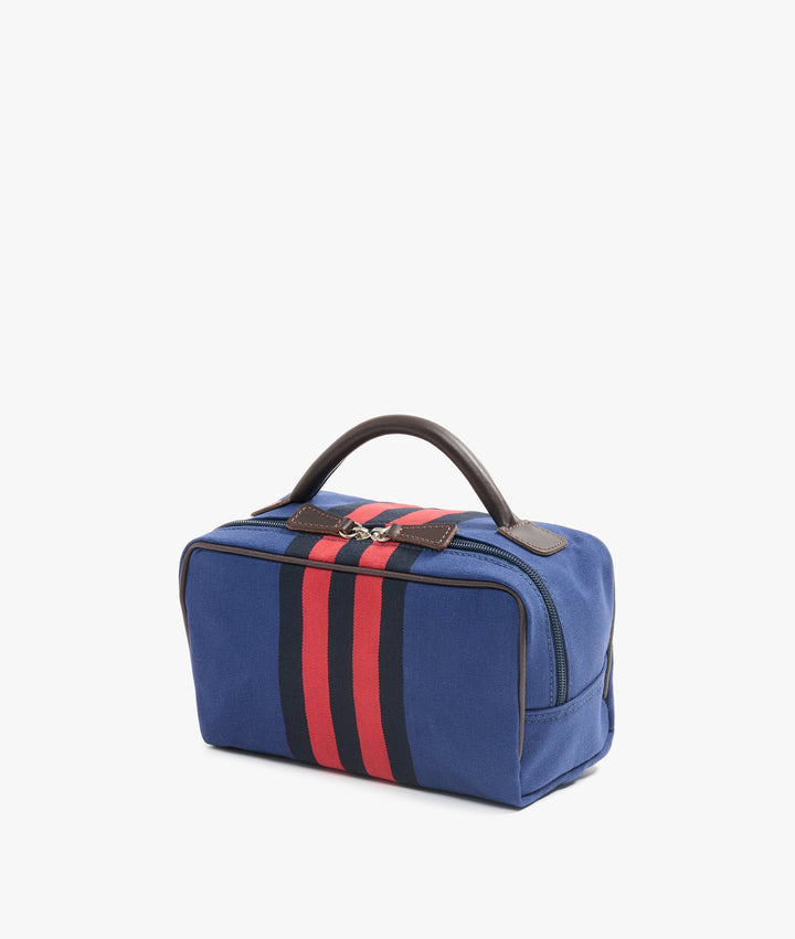 My Style Bags Berkeley Rugby Toiletry Travel Bag Blue Red/Black Stripes For Men