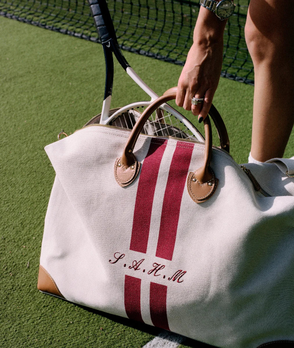 My Style Bags Harvard Large Duffel Bag Bordeaux Stripes