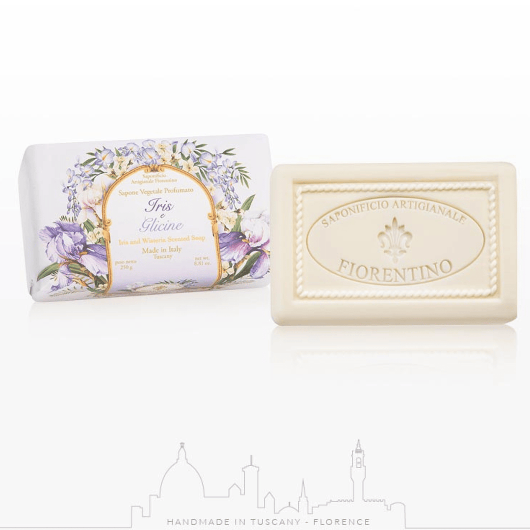 Saponificio Artigianale Fiorentino 250g Display of 6 Bar Soaps Saponificio Artigianale Fiorentino Iris and Wisteria Bar Soap 6x250g Brand