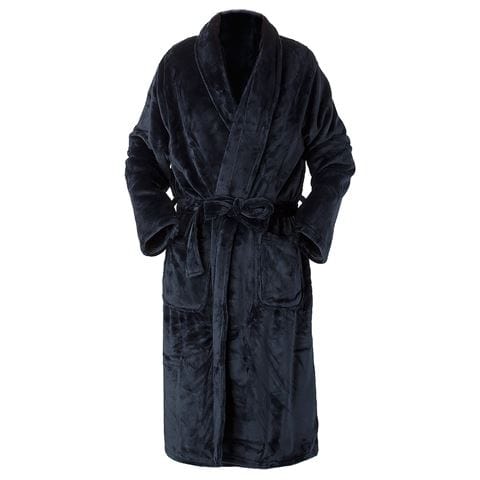 Brogo Bathrobe Brogo Microfibre Supersoft Woven Bathrobes Ink S/M Brand