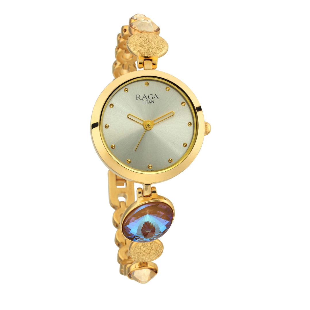 Titan Chronograph Watches Titan Raga Moments Of Joy Mother of Pearl Dial Women Watch With Metal Strap Brand