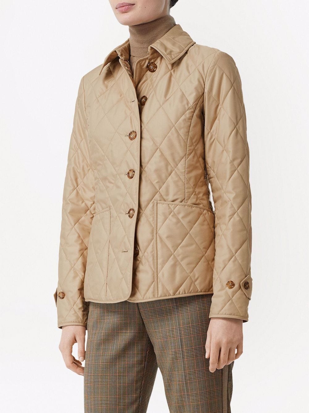 Burberry Jackets XS Burberry Jackets Beige Burberry beige quilted jacket with button fastening and check lining. Brand