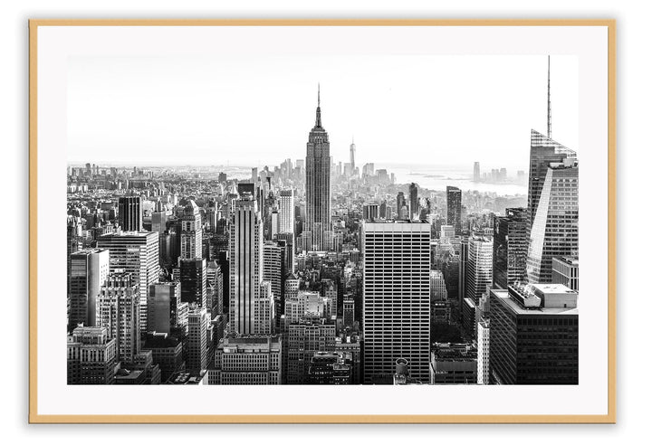 Canvas Print Small		50x70cm / Oak NYC B&W NYC B&W Framed Print Brand