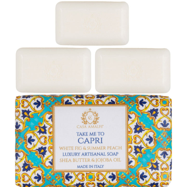 Casa Amalfi Set of Body Soaps Casa Amalfi Sailing Il Mediterraneo Body Soap - Blue Ocean 150g Set of 3Pcs Casa Amalfi - Blue Grotto Body Soap 100% Vegan Natural  Brand