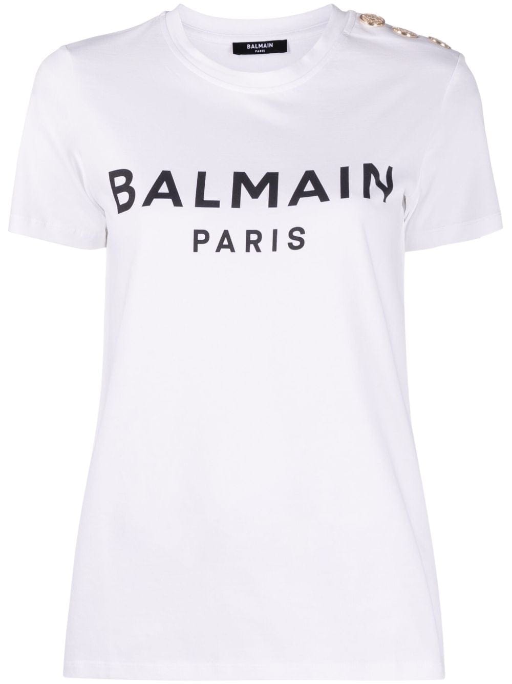 Balmain Topwear Balmain Cotton T-shirt Balmain White Cotton T-shirt Brand