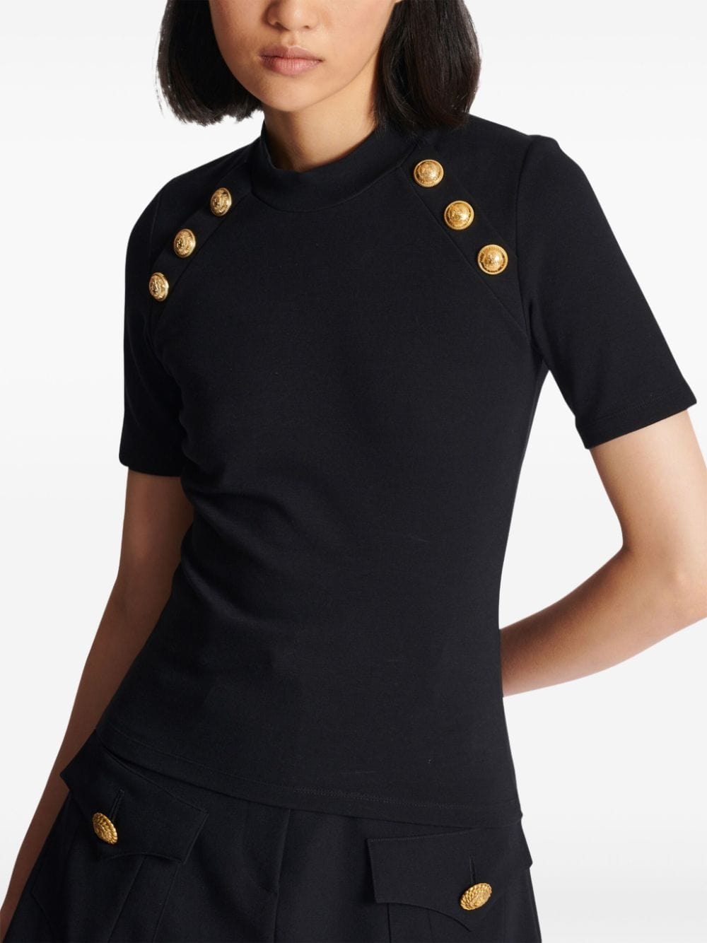 Balmain Topwear M Balmain T-shirts and Polos Black Balmain Raglan stretch t-shirt for comfort and flexibility. Brand