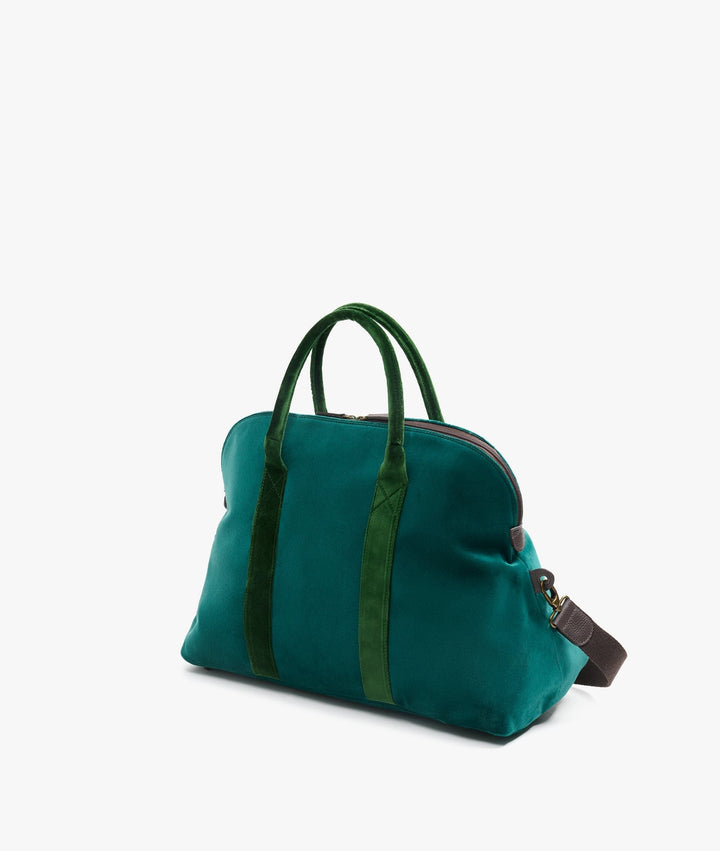 My Style Bags Travel Bags My Style Bags London Smart Twin Velvet Duffel Travel Bag in Green for Women Brand