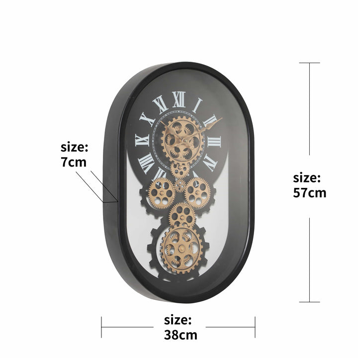 Chilli Wall Clock Oval Moving Cogs Wall Clock Brand