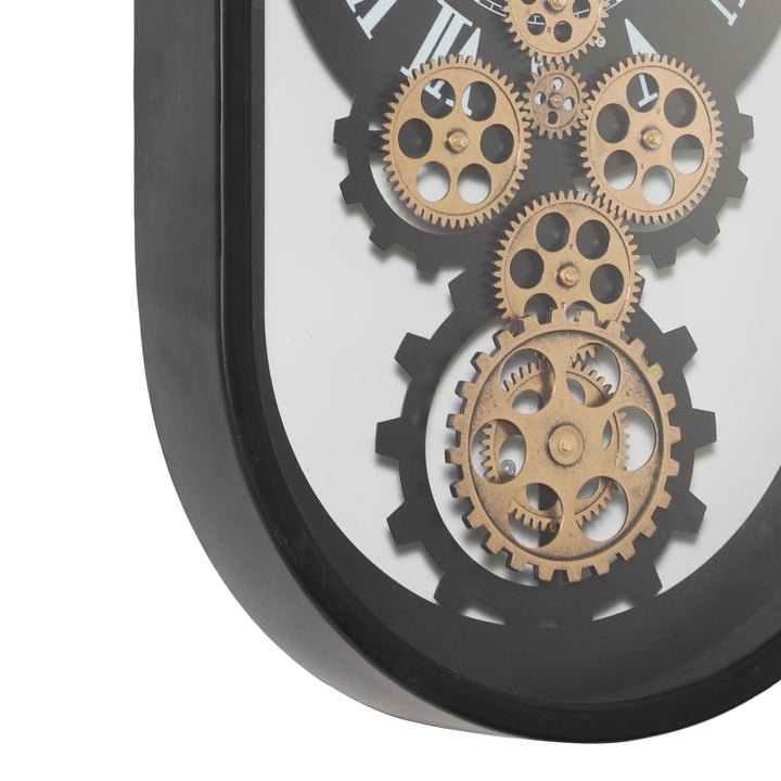 Chilli Wall Clock Oval Moving Cogs Wall Clock Brand