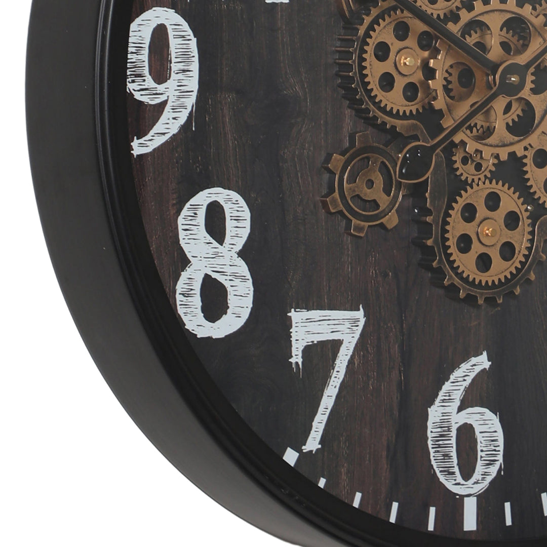 Chilli Wall Clock Woodie Round Moving Cogs Wall Clock Brand