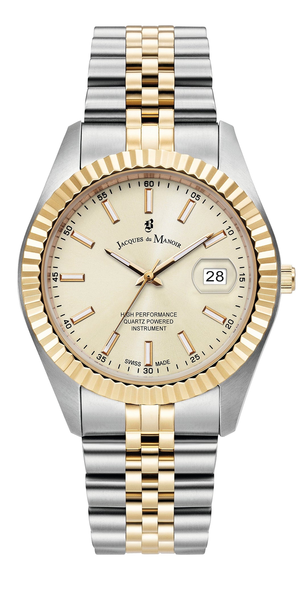 Jacques du Manoir Watch Jacques du Manoir Inspiration Business Men's Day Date Two Tone Gold Watch Brand