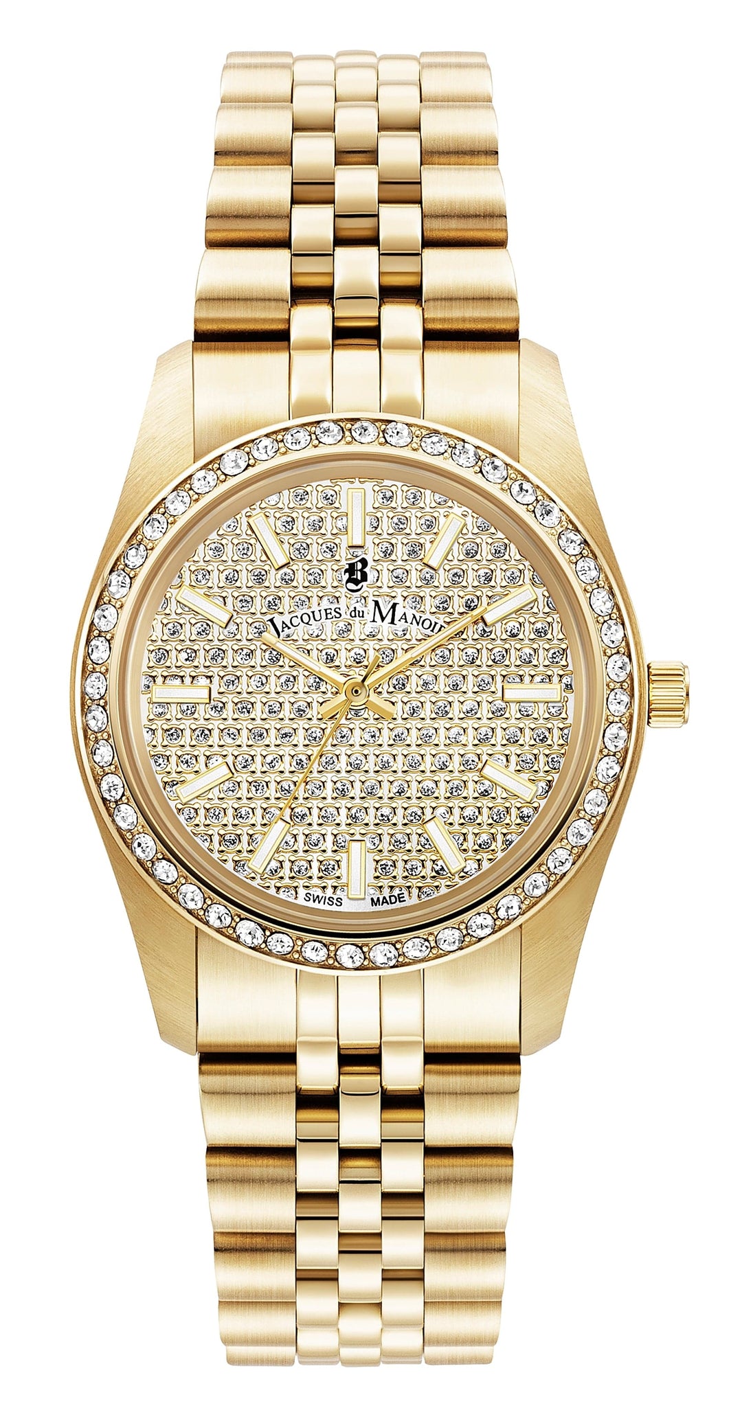 Jacques du Manoir Watch Jacques du Manoir Swiss-Made Inspiration Glamour 34mm Women's Gold Luxury Watch Brand
